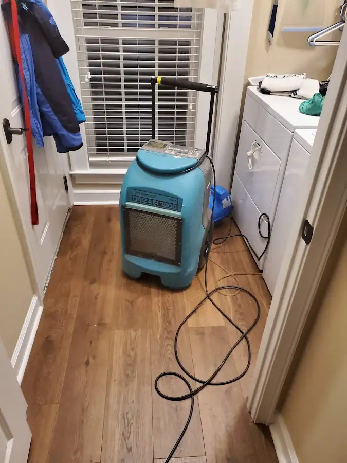 Commercial dehumidifier deployed for Flood Damage Cleanup in Olivarez