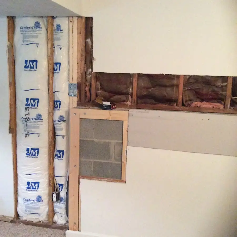 Wall insulation replacement during Contents Cleaning & Restoration in Olivarez
